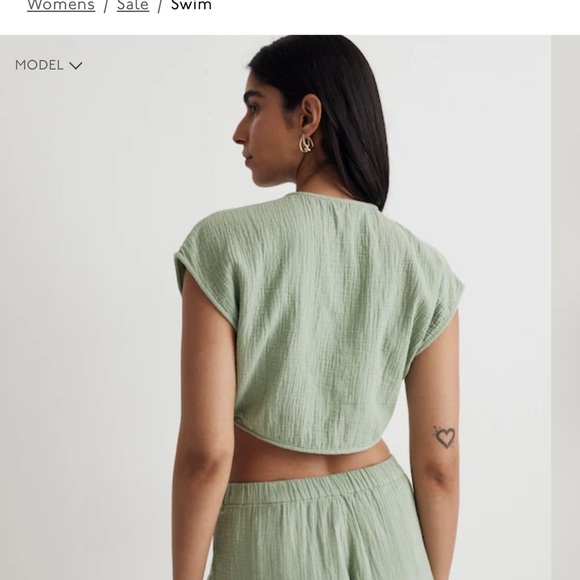 Madewell Tie Front Gauze Top - Picture 2 of 9